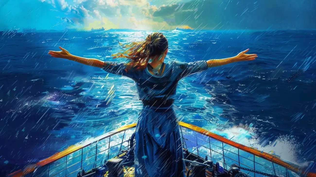 Zdjęcie Titanic - plakat z romantyczną sceną z filmu